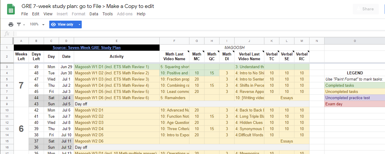 gre study plan